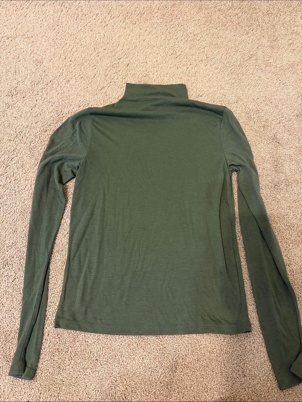 Abercrombie & Fitch Olive Green Long Sleeve Turtleneck Top